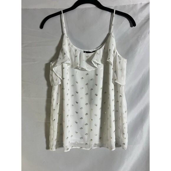 KRISA Swing Cami Top Sz S Ivory with Gold Detail NWT - Picture 1 of 7